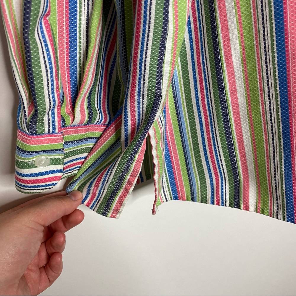 Foxcroft Multicolor Striped Button Down Shirt 24w… - image 3